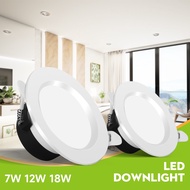 Recessed Led Downlight 6inch 7inch 7w 12w 18w Down Light Led Ceiling Lights Lampu Downlights Siling