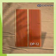 Plafon PVC Denta DP 12 motif kayu dengan nat emas/ gold