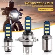 LOOKSHOW Motorcycle 12V 12 SMD HeadLight Bulbs H4 BA20D PX15D LED Hi Lo H6 BA20D Head Light Lamp G1Z