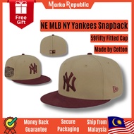 NE MLB NY New York Yankees Khaki Maroon Men Women Fitted SnapBack Snap Back Flat Brim Close Full Fit