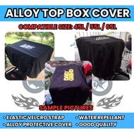Alloy Top Box Cover 45L/55L/65L | Water Repellent Rubberized Protector | Makapal and Good Quality Mo
