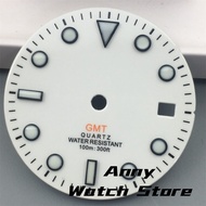 29mm Quartz Watch Dial Black White Dial Green Luminous Fit RONDA 515/RONDA 515-24H Quartz Movement