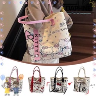 DAPHNE-HOME Women Canvas Bag, Cartoon Sanrio Tote Bag, Casual Large Capacity Hello Kitty Shoulder Ba