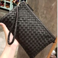 Leather Woven Pouch/Clutch