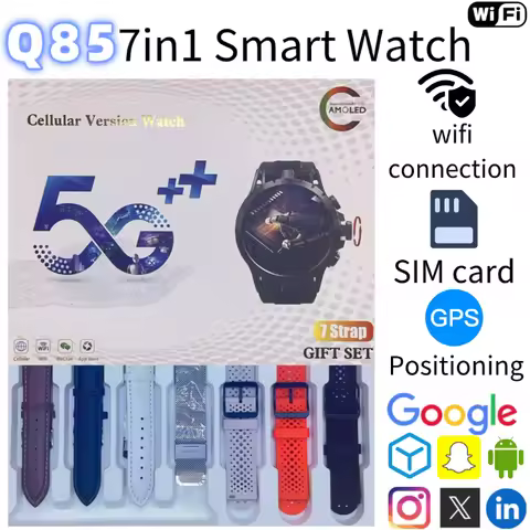 Q85 Android Smart Watch 4G LTE Full Netcom HD Video Calling 1.43 Inch AMOLED Screen 8GB 128GB GPS He