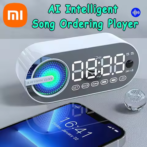 Xiaomi Audio Bluetooth Electronic Clock Alarm Speaker Student Alarm Clock Bedroom Simple Night Light