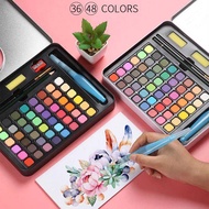 36/48 Colors Solid Watercolor Set Ideal for Artists Professionals Sudents Watercolour Art ing Suppli