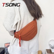 Waist bag, from the brand TSONG, suitable for both men and women. It has a drawstring and a zipper, 