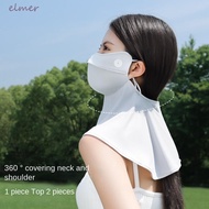 ELMER Ice Silk Mask, Gradient Face Scarves Face Cover, Thin UV Protection Face Mask Sunscreen Veil Face Gini Mask Riding