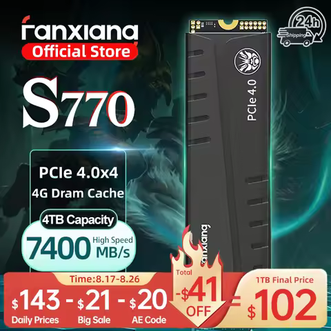 Fanxiang S770 M.2 SSD 500GB 1TB 2TB 4TB Up to 7400MB/s M.2 NVMe PCIe4.0 1G DRAM Cache Internal Solid