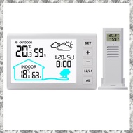 (DKCZ) Indoor Outdoor Thermometer Hygrometer Wireless Weather Station Home Weather Forecast Clock We
