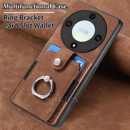 Matte Leather Cover For Honor X9B X9A X9C 5G Phone Case Car Magnetic Holder Flip Wallet Card Slot Ca