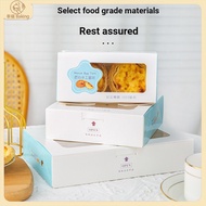 [Happiness ] 50pcs Disposable Packaging Box Window Cake Box Egg Tart Box Free Folding Egg Tart Packa