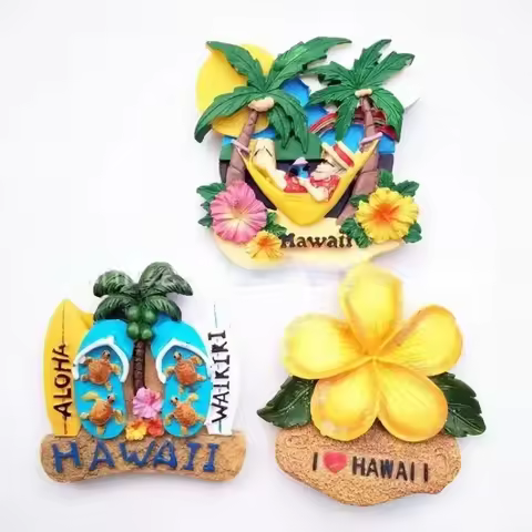 Resin 3D Tourist Attractions Souvenir Features United States Hawaii Creative Tile Refrigerator Magne