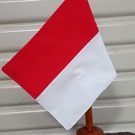 Tona 1Set Bendera Meja Bordir (Merah Putih,Ippat,Ini,) + Tiang Kayu