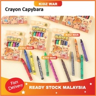 8 colors Crayon Capybara & Flower Design Box