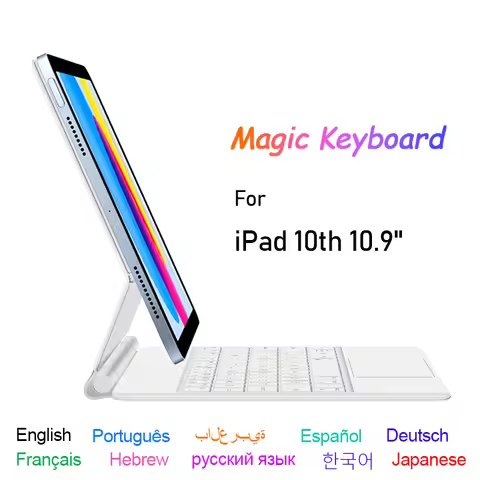Folio Magic Keyboard For iPad 10 10th Gen 2022 10.9" Case Portuguese Spanish French Korean Arabic Ge