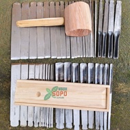 Craft Tools, Wood Carving Tools, Jepara White SAPUAN Chisels, 43 Pieces - Set A1