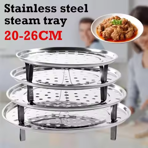 18-26cm Stainless Steel Steamer Rack Household Steamer Cooker Plate Shelf Dumpling Bread Tray Rack K
