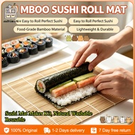 Sushi Mat Maker Kit, Natural Washable Reusable Rice Roll Kimbap Roller, Japanese Asian Kitchen Tool