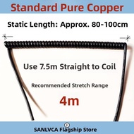 Pure Copper Core Spiral Cable Spring Line 2 3 4 Core Retractable Power Line 6 Core 8x03x075mm205 Nat