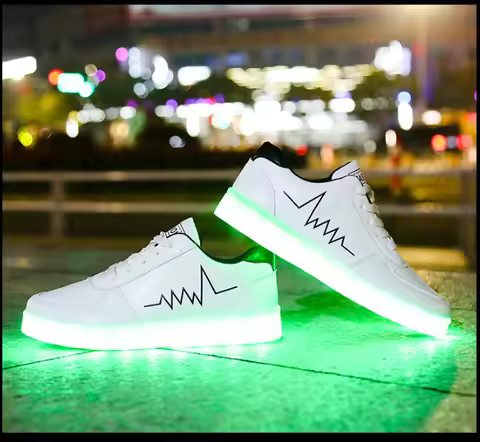 Electric syllable LED Shoes Luminous Sneakers with Lighted sole Women LED Shoes for Adult Party Gift