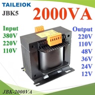 2000VA JBK5 Power Transformer Input Light AC 380V 220V 110V Output 12V 24V 36V 48V 110V 220V For Ind