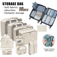 【SG Stock】10 Pcs Travel Organiser Bag Travel Bag Duffel Bag Storage Bag Travel Storage Bag Set Foldable Compression Bag