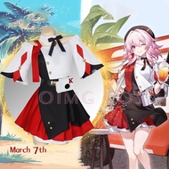 § March 7Th KFC Co Ing Cosplay Costume Honkai Star Rail Carnival Uniform Wig Anime Halloween Costu