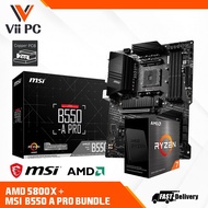 MSI B550-A PRO Motherboard and AMD Ryzen 5800x Processor Bundle