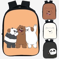 Cute Cartoon We Bare Bears Full-color Oxford Casual Backpack Boys Girls Schoolbag