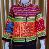 Hmong Clothes Hand-Embroidered Pattern Orange Tone (Size 38)