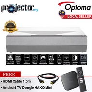 Optoma CinemaX D2+ 4K UHD Ultra Short Throw Laser Cinema TV Smart Home Cinema Gaming Projector, 4K T