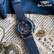 [Original] Balmer 7935G BRG-5 Chronograph Sapphire Men's Watch with Blue Dial and Blue Genuine Leath