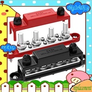 39A- 2 PCS 250A 12V Bus Bar Battery Power Distribution Block Black & Red Plastic+Metal Car Audio 12 