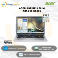 ACER ASPIRE 3 A314-35|Intel N5100|8GB|512GB|UHD Graphics|14"|W11+OHS