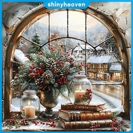 DIY Snow Scene Outside The Window Paint By Numbers Kit on Canvas 15.75x15.75inch Without Frame for A