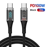 Kuulaa 100W USB C To Type C Cable with LED Display USBC PD Fast Charger Cord for iPhone 15 Promax US