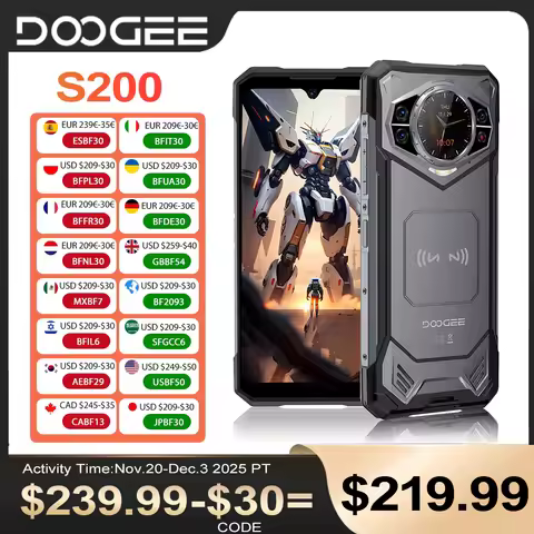 DOOGEE S200 5G Rugged Smartphone 32GB(12+20) 256GB 6.72" 120Hz 1.32'' AMOLED Rear Display 100MP 1010