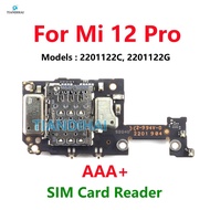 AAA+ SIM Card Reader Board For Xiaomi Mi 12 Pro Slot Socket Holder Tray Connector Plate Flex Cable B