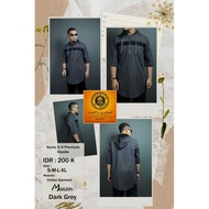 Kurta Hoodie Series Maazin by Al Amwa Premium - Kurta Hoodie Sleeve 3/4 - Gamis Hoodie Sleeve 3/4 - 