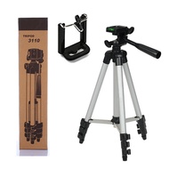 3110 Aluminum Cellphone Tripod Portable Camera Tripod Selfie Stand with Holder Carrying Bag
