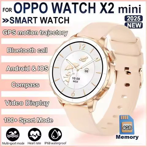 For OPPO Watch X2 mini 4GB Large Memory Smart Watch 466*466 HD AMOLED Local Video IP68 Men Woman Wec