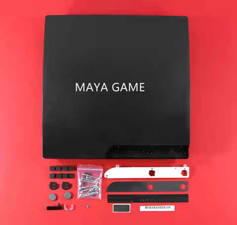 1set For playstation 3 PS3 Slim 2000 2500 black Full Housing Shell Case for PS3 Slim with full screw