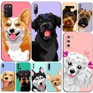 Case For Samsung Galaxy A8 A6 PLUS A9 2018 Back Cover Soft Silicon Phone black tpu Funny Lovely Dogs