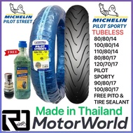 Michelin Pilot street Pilot Sporty tubeless Free Tire Sealant &amp; Pito 80/80/14 100/80/14 110/80/14 80/80/17 120/70/17 90/80/17 100/80/17