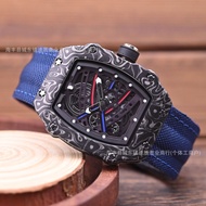 Original imported fast shipping 2026 New Richard Carbon Fiber Barrel Type Mechanical Watch Mens Hig