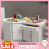 [MIYI]  Dollhouse Cabinet Realistic Decoration Wooden 44938 Scale House Kitchen Cupboard Micro Scene Model for Household