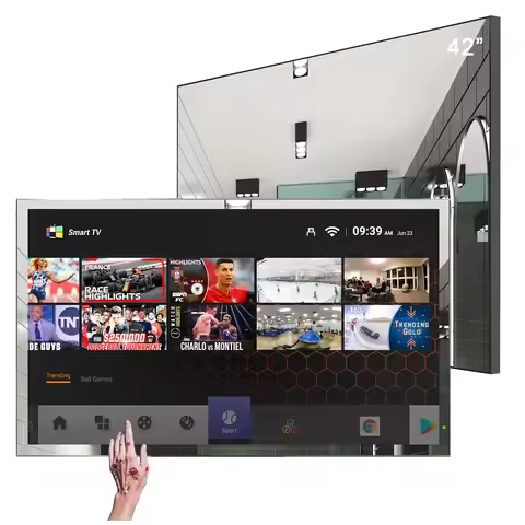 Souria 42 inch 4K UHD Screen Mirror TV Full Touchscreen Waterproof for Bathroom SPA Salon DTV System
