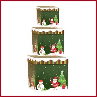 Christmas Stack Boxes 3 Piece New Year Santa Snowman Elk Christmas Tree Boxes Nesting Wrapping Decor